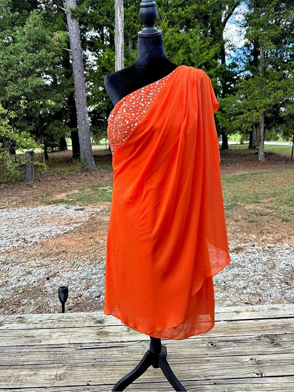 Orange Embellished Saree